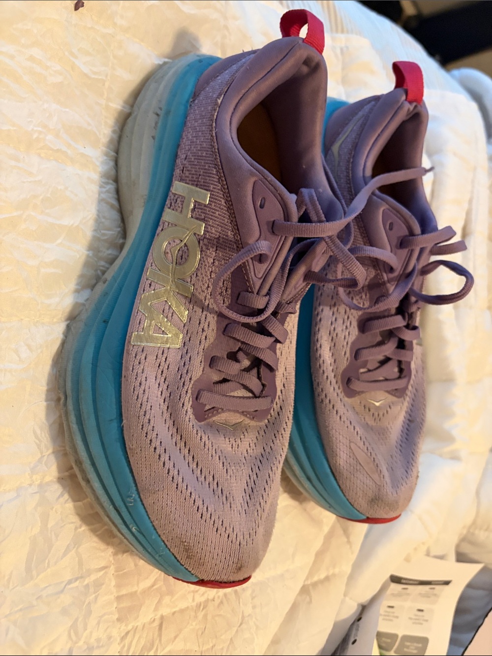 Hoka Bondi 8 Lavender Tennis shoes